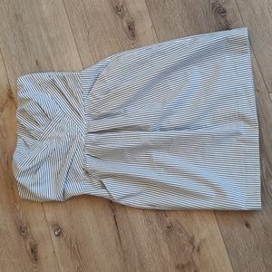 UK Style French Connection Banker Striped Strapless Dress Pockets 10 pet…